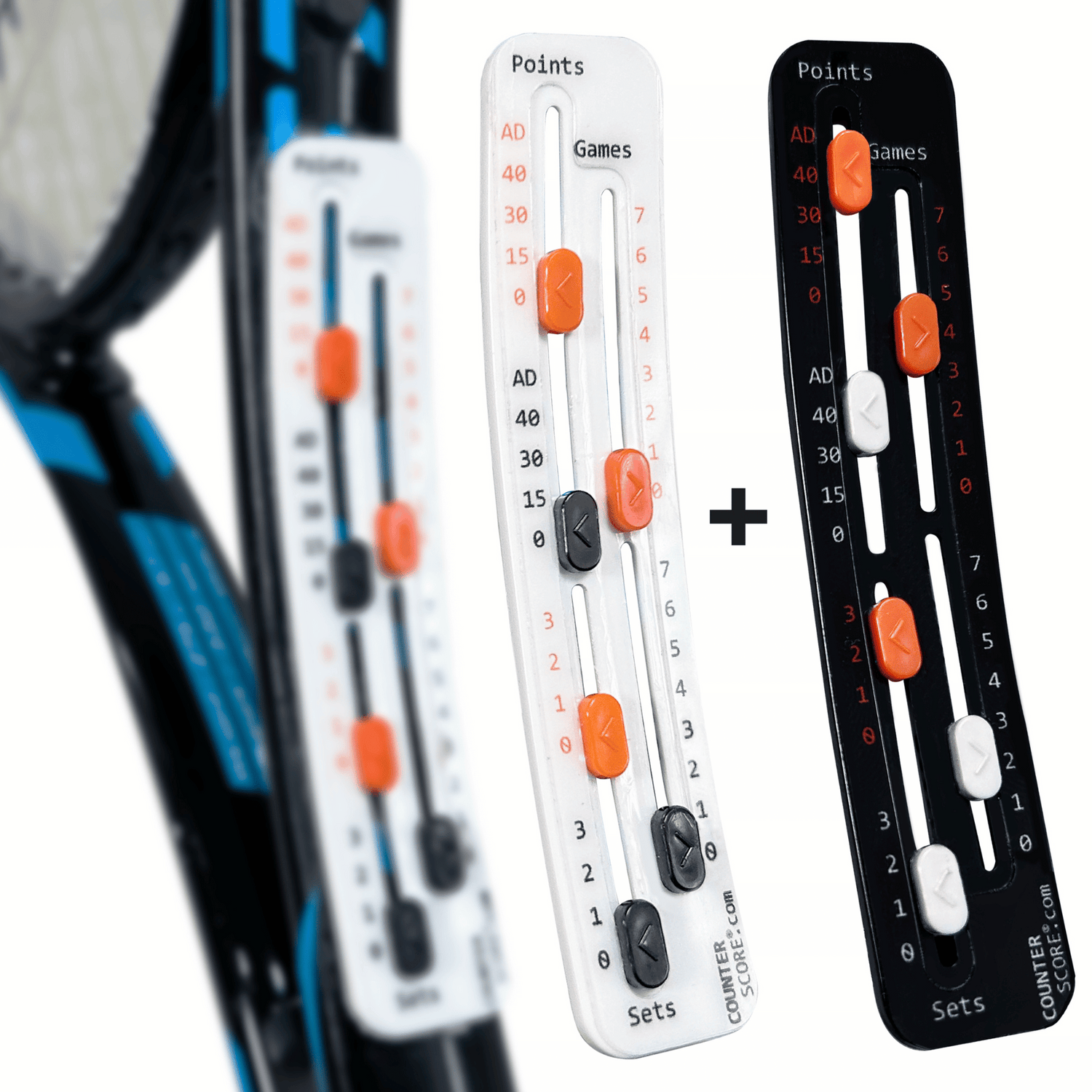 Pack de 2 CounterScore® Blanc et Noir - Le Compteur de Score pour le Tennis