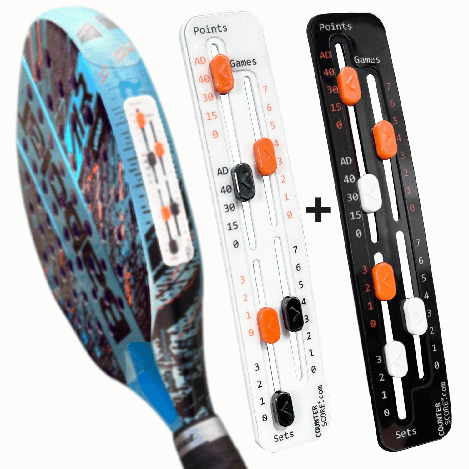 Pack de 2 CounterScore Blanc et Noir | Le Compteur de Point pour le Padel