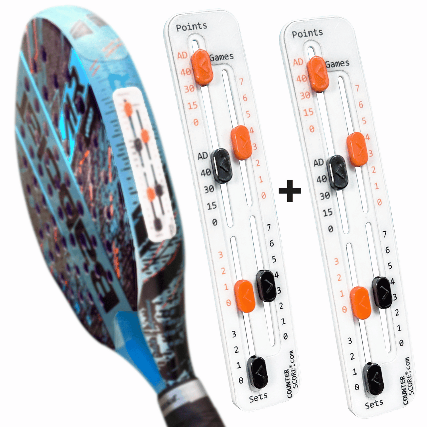 Pack de 2 CounterScore® Blanc - Le Compteur de Score pour le Padel