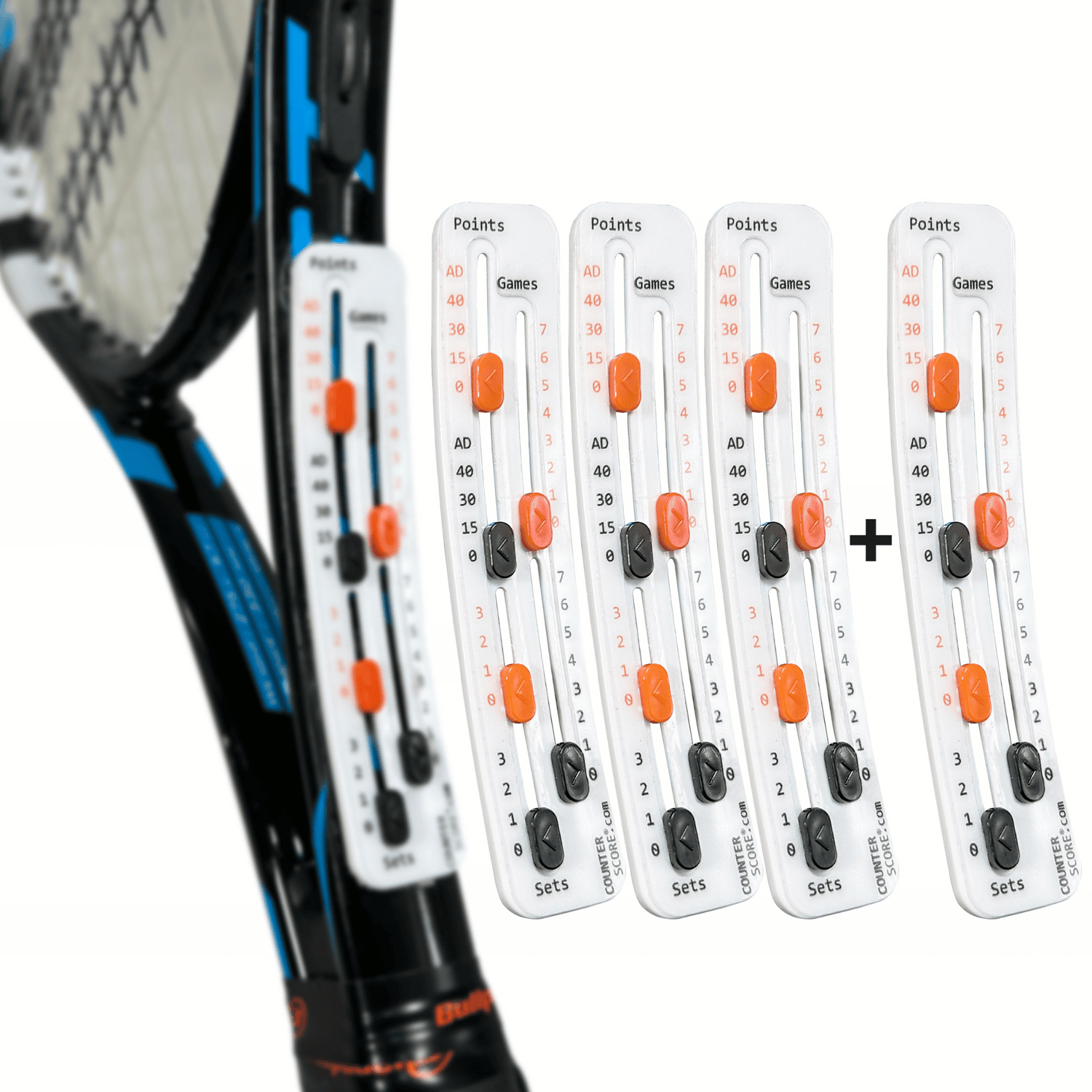 Pack de 4 CounterScore® Blanc - Le Compteur de Score pour le Tennis
